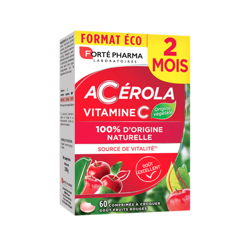 Forte Pharma Acerola Energy tablete za žvakanje s prirodnim vitaminom C, A60