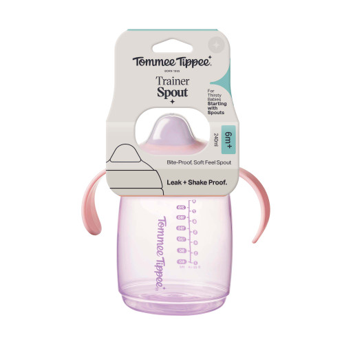 Tommee Tippee TRAINER šalica s anatomskim usnikom i poklopcem 240 ml, 6mj+