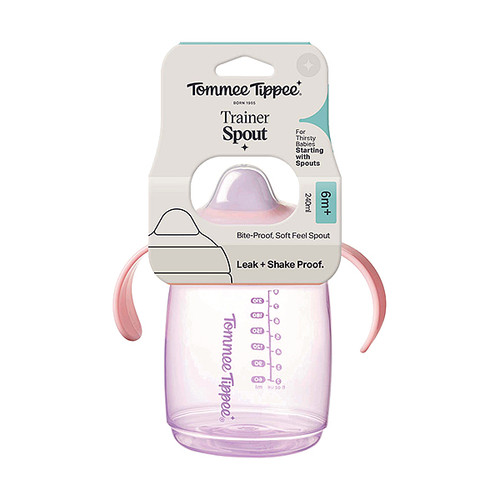 Tommee Tippee TRAINER šalica s anatomskim usnikom i poklopcem 240 ml, 6mj+