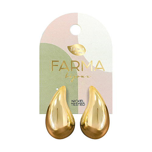 Farma Bijoux Gold Drop Wow10 hipoalergene naušnice 30 mm