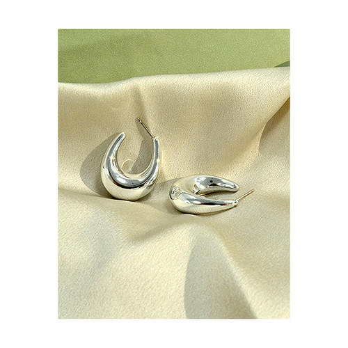Farma Bijoux Big Oval Hoops Silver Wow5 hipoalergene naušnice 30x25 mm