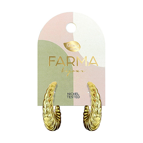 Farma Bijoux Bug Hoops Gold Wow4 hipoalergene naušnice 30x25 mm