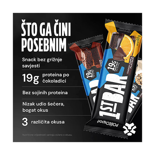 Polleo Sport 1ST Bar Choco Jaffa proteinska čokoladica 60 g