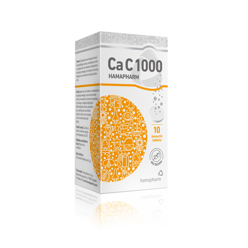 Hamapharm Ca-C 1000 10 šumećih tableta, rok upotrebe 30.9.2026.