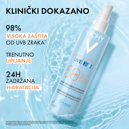 Vichy Capital Soleil UV Aqua sprej za lice i tijelo SPF50 200 ml