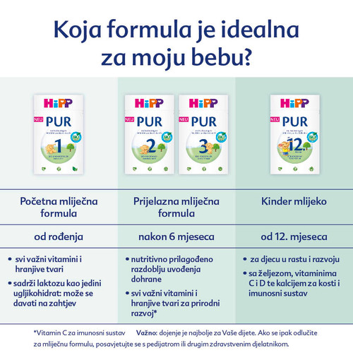 Hipp PUR 2 prijelazna mliječna hrana za dojenčad 500 g