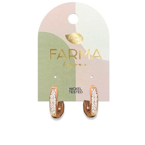 Farma Bijoux Square Hoops Zircon hipoalergene naušnice
