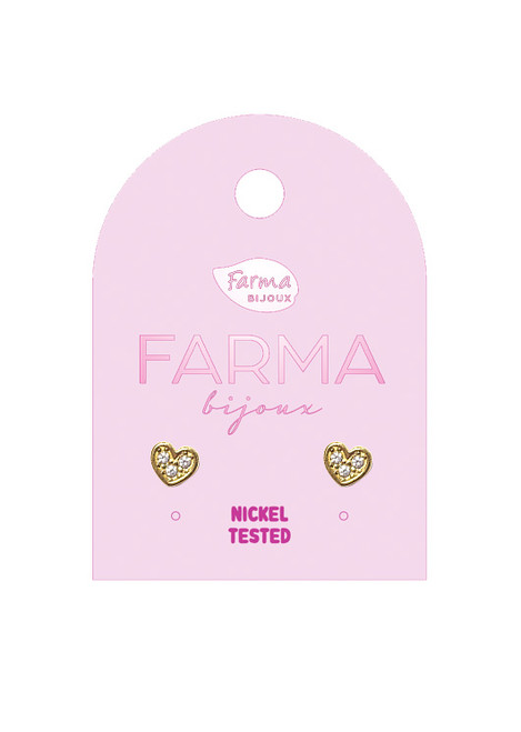 Farma Bijoux Zircon Heart hipoalergene naušnice