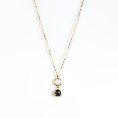 Farma Bijoux Black & White Quartz hipoalergena ogrlica