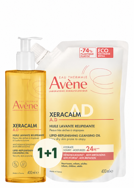 Avène XeraCalm A.D ulje za čišćenje tijela 400 ml + refill pakiranje 400 ml