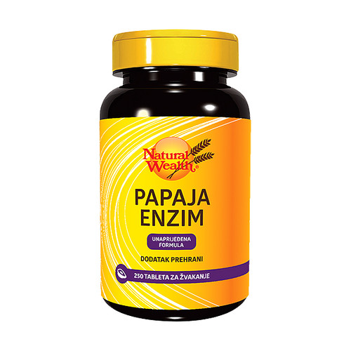 NATURAL WEALTH PAPAJA ENZIM TABLETE ZA ŽVAKANJE A250