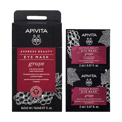 Apivita EXPRESS BEAUTY maska za zaglađivanje područja oko očiju s grožđem, 2x2 ml