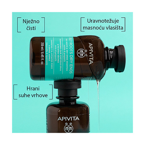 APIVITA ŠAMPON ZA MASNO VLASIŠTE I SUHE VRHOVE 250 ML