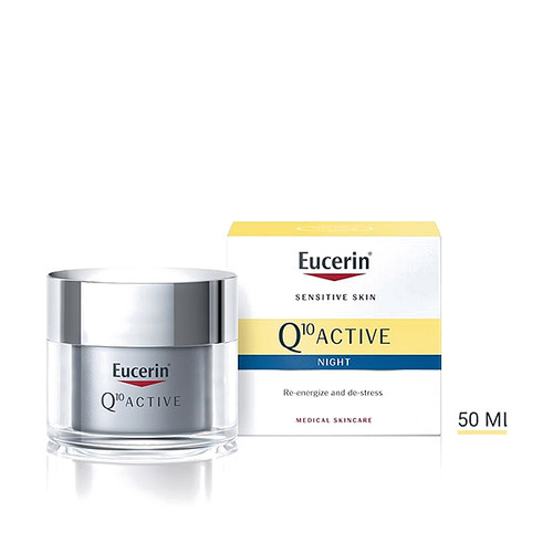 Eucerin Q10 ACTIVE Noćna krema za lice protiv bora, 50 ml