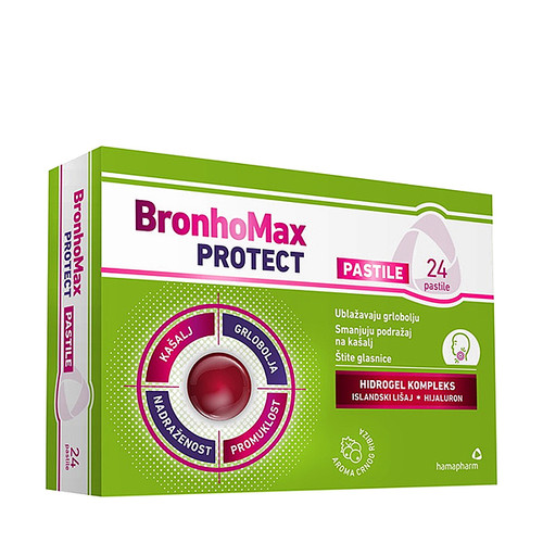 HAMAPHARM BRONHOMAX PROTECT PASTILE 24 KOM