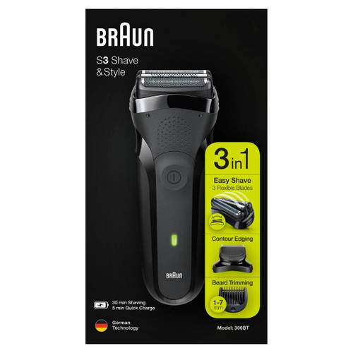 BRAUN 300BT BRIJAČ CRNI 3U1 