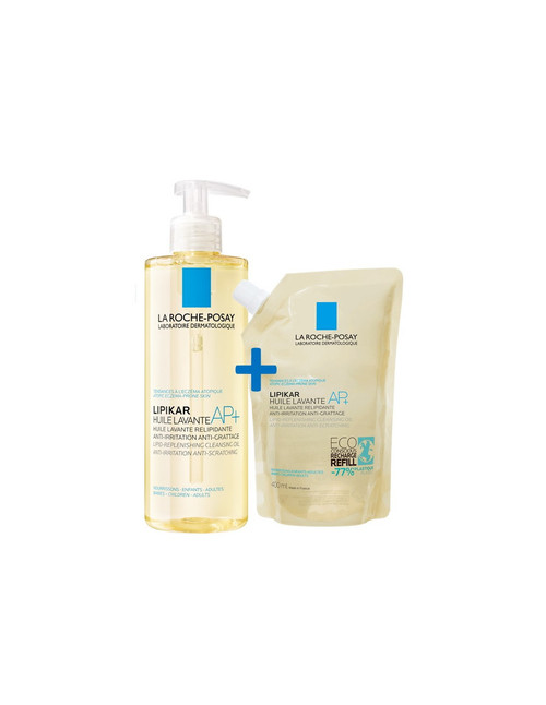 La Roche-Posay Lipikar Huile Lavante AP+ ulje za pranje za suhu kožu, 400 ml + 400 ml refill 