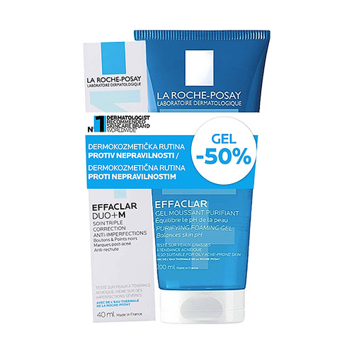 La Roche-Posay Effaclar paket za masnu kožu, gel i krema protiv nepravilnosti