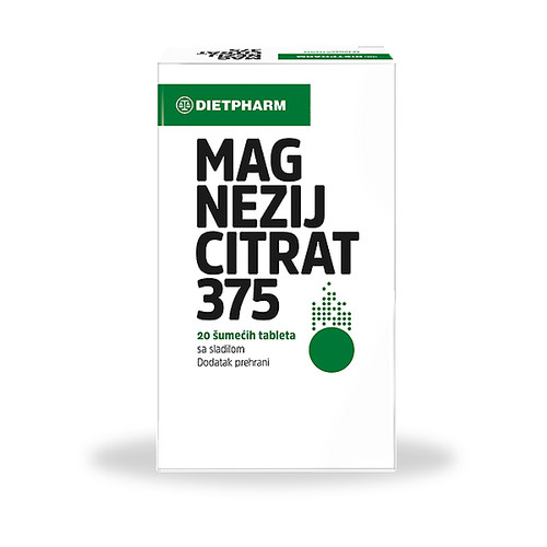 DIETPHARM MAGNEZIJ CITRAT 375 ŠUMEĆE TABLETE A20
