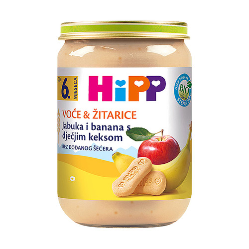 HIPP kašica s jabukom, bananom i dječjim keksom 190g 4710