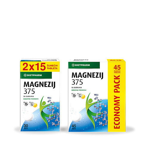 DIETPHARM MAGNEZIJ 375 ŠUMEĆE TABLETE