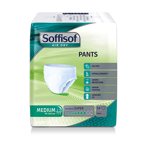 SOFFIOSF AIR DRY  SUPER pelene gaćice za odrasle, 10 kom
