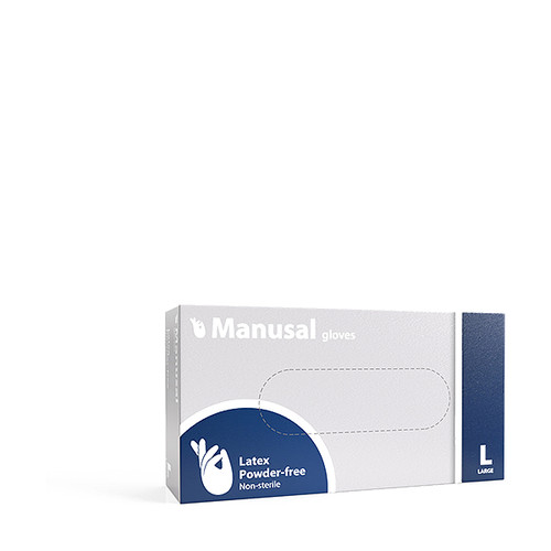 MANUSAL latex rukavice bez pudera, 100 kom