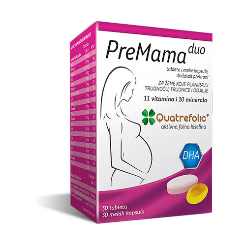 PREMAMA DUO QUATREFOLIC KAPSULE +TABLETE, 30 +30 kom