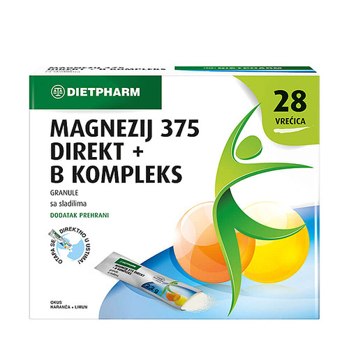 DIETPHARM MAGNEZIJ 375 DIREKT + B KOMPLEKS GRANULE A28