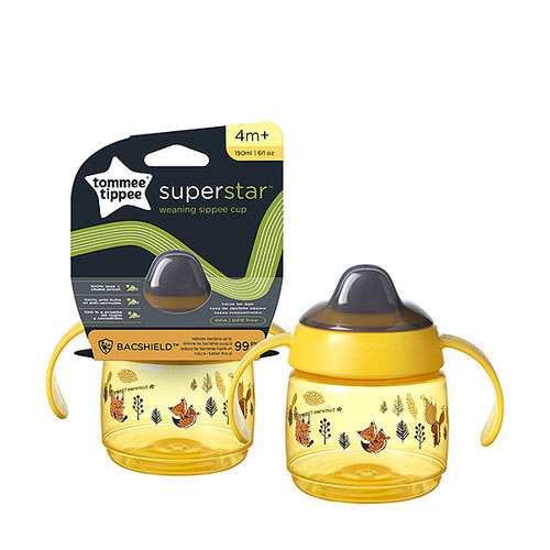 Tommee Tippee Superstar "WEANING SIPPEE" Šalica za učenje pijenja s usnikom, 190 ml, 4mj+