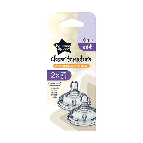 TOMMEE TIPPEE SILIKONSKI SISAČ 0M+, PROMIJENJIVOG PROTOKA, 2 KOMADA