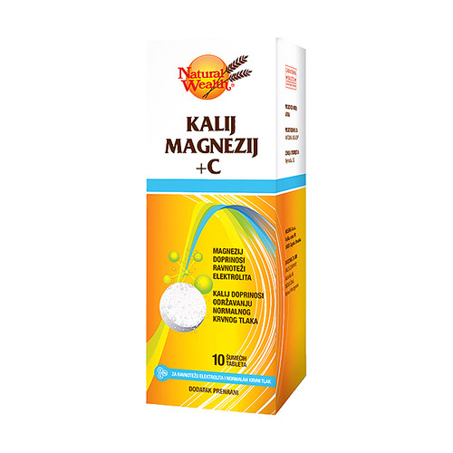 NATURAL WEALTH KALIJ, MAGNEZIJ + C ŠUMECE TABLETE A10