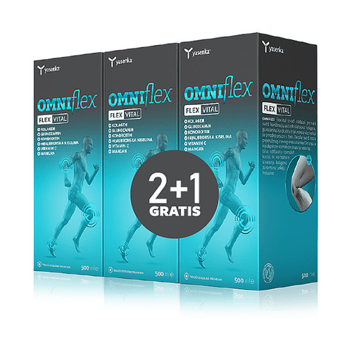 Yasenka OMNIflex FLEX VITAL tekući dodatak za kosti i zglobove, 500 ml 2+1 GRATIS