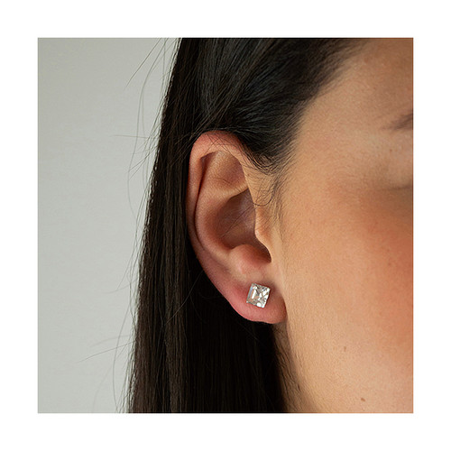 Farma Bijoux Hipoalergene naušnice CRYSTAL CARRE 6 mm