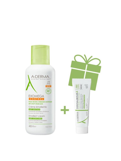 A-DERMA Exomega Control krema 400 ml + Deramlibour krema 15ml