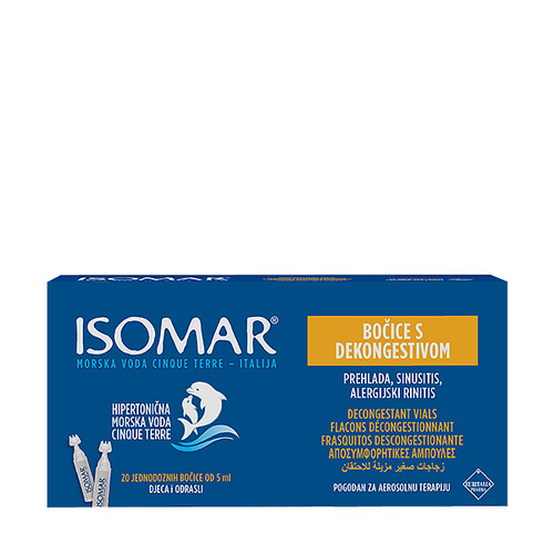 Isomar Hypertonic bočice za odčepljivanje nosa 20 x 5 ml
