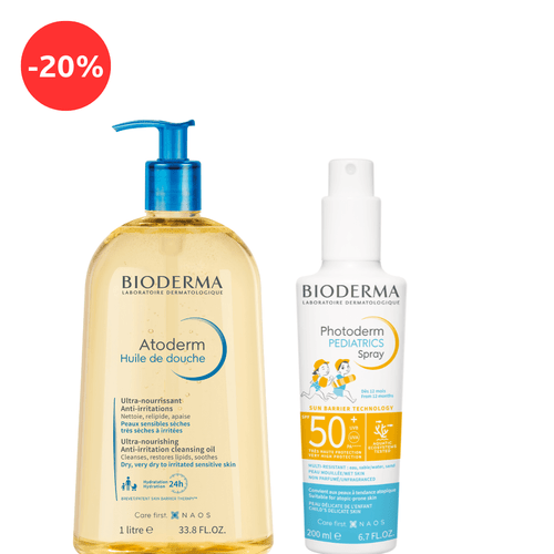 Bioderma Atoderm ulje za tuširanje 1000 ml + Photoderm Pediatrics Spray SPF50+