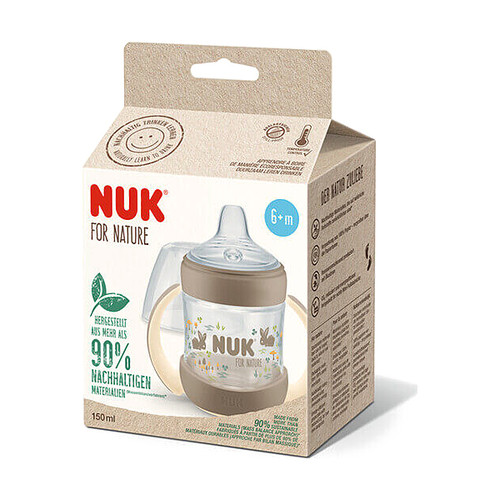 NUK For Nature Boca za učiti piti za djecu od 6 mjeseci s indikatorom temperature 150 ml