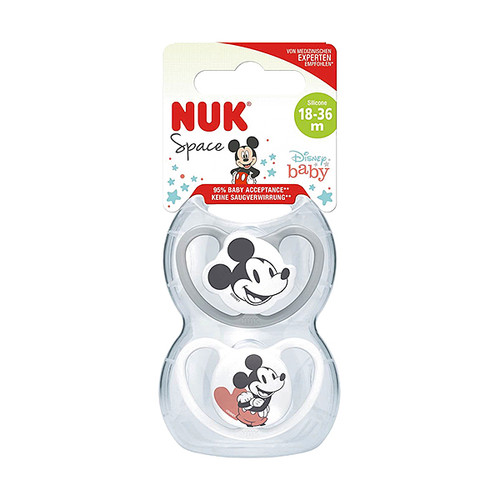 NUK Silikonska duda varalica Space Mickey 2 komada