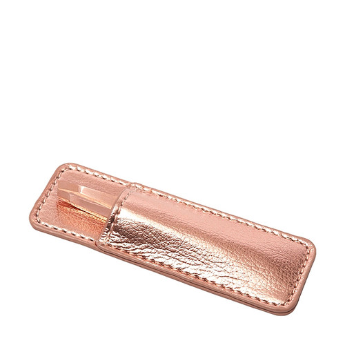 Tweezerman Set Mini pinceta kosi vrh Rose Gold + Etui