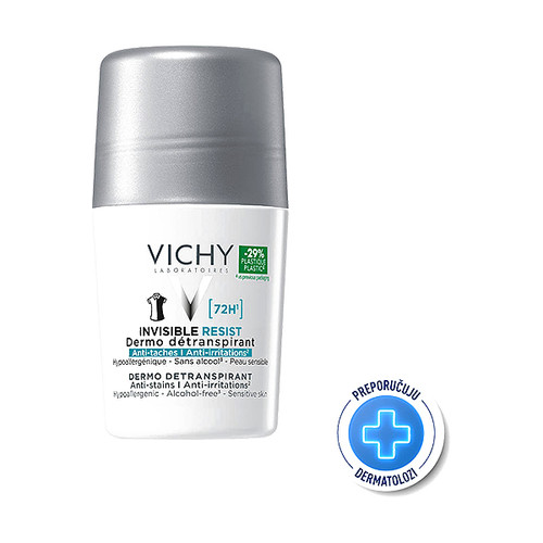Vichy Invisible Resist Dezodorans protiv iritacija i mrlja, 50 ml