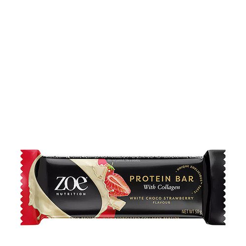 Zoe Nutrition Protein Bar White Choco Strawberry 50g
