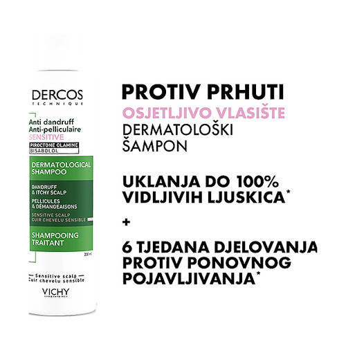 VICHY DERCOS ŠAMPON PROTIV PRHUTI ZA OSJETLJIVO VLASIŠTE 200 ML