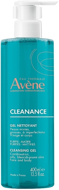 Avène Cleanance Gel za čišćenje za masnu kožu i kožu s aknama, 400 ml