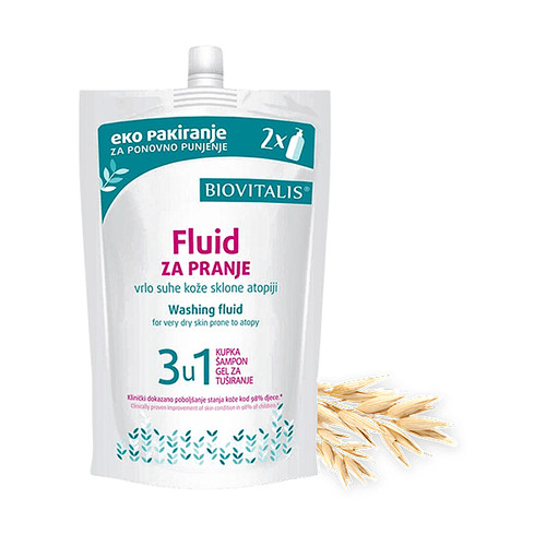 Biovitalis Fluid za pranje refill – nježno čišćenje vrlo suhe kože, 500 ml