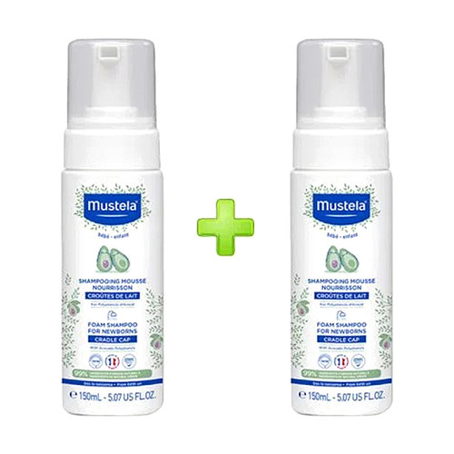 Mustela Pjenušavi Šampon za bebe protiv tjemenice, 150 ml 1+1 GRATIS