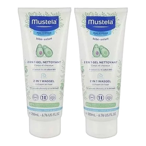 Mustela 2u1 Gel za pranje kose i tijela za bebe, 200 ml 1 + 1 GRATIS