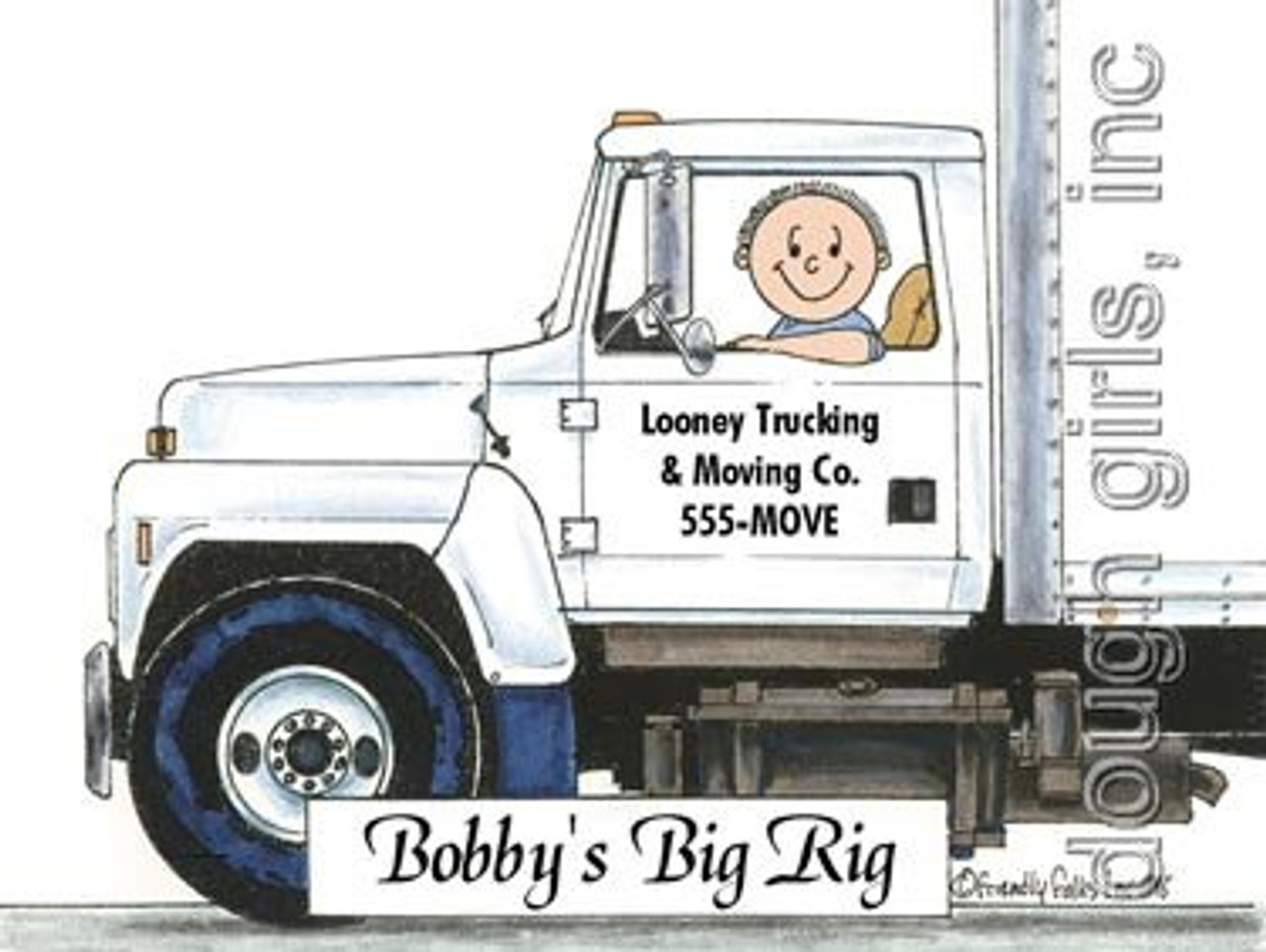 cartoon males truck drivers