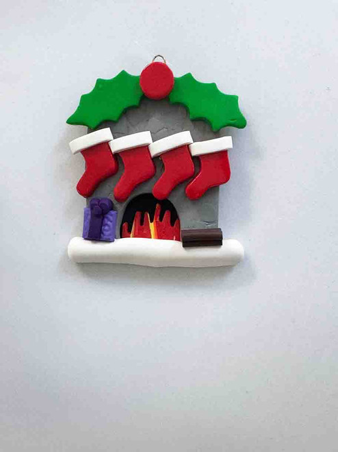 Stone Fireplace 4 Stockings