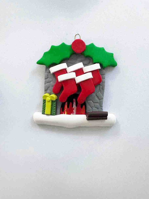 Stone Fireplace 5 Stockings